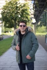 Зимова чоловіча куртка Black Vinyl С23-2269M2 з капюшоном