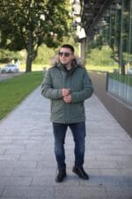 Зимова чоловіча куртка Black Vinyl С23-2269M2 на флісі