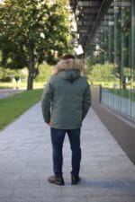 Зимова чоловіча куртка Black Vinyl С23-2269M2 з хутром