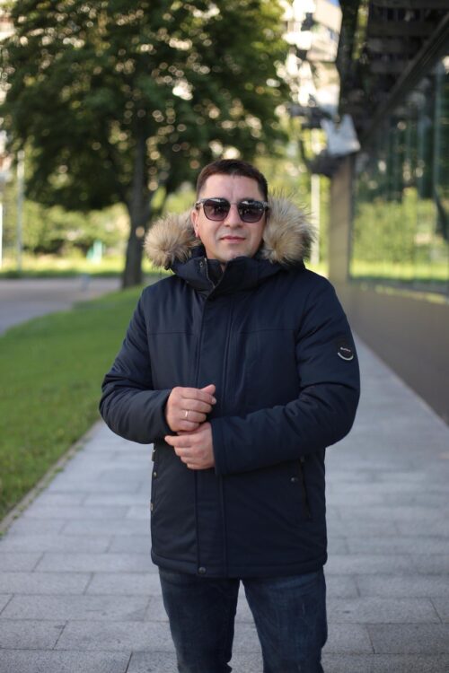 Мужская куртка Black Vinyl С23-2269M2 синяя с подкладкой