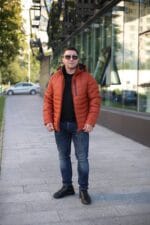 Зимняя теплая куртка INDACO IС1246CQ в цвете терракот для мужчины
