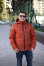 Мужская зимняя куртка INDACO IС1246CQ в цвете терракот
