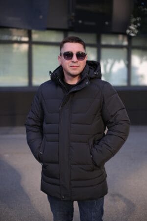 Мужская куртка Black Vinyl C23-2237C цвет черный