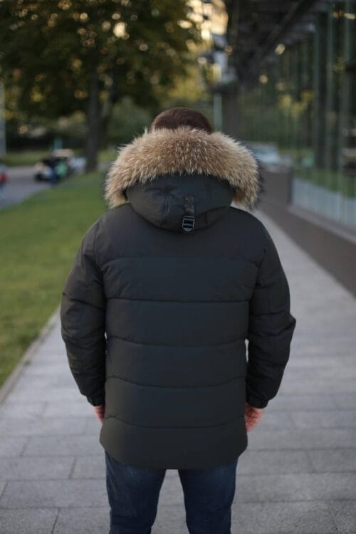Теплая зимняя куртка Black Vinyl С23-2301 М2 в цвете хаки для мужчины