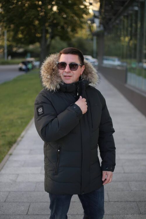 Стильная зимняя куртка Black Vinyl С23-2301 М2 в цвете хаки для мужчины