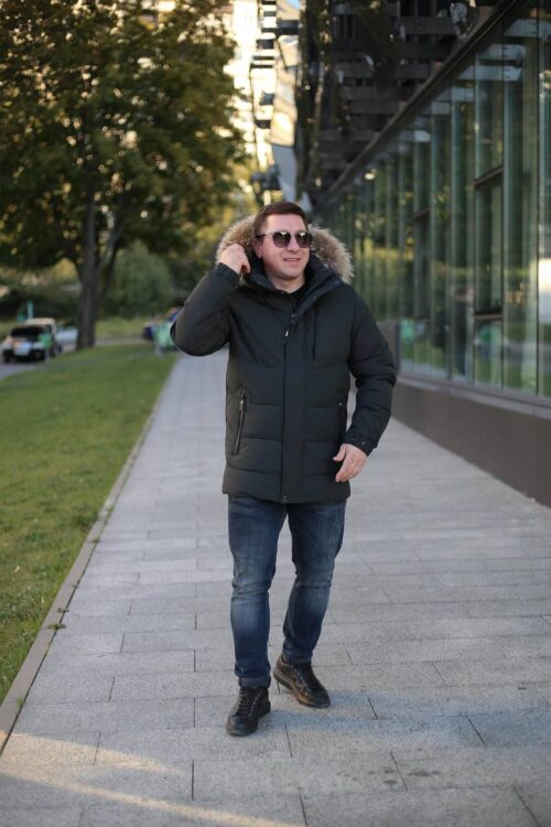 Зимняя куртка Black Vinyl С23-2301 М2 для мужчины хаки