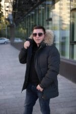 Мужская зимняя куртка Black Vinyl С23-2301 М2 в цвете хаки