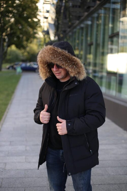 Стильная зимняя куртка Black Vinyl С23-2301 М2 цвет черный