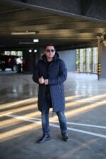 Куртка Black Vinyl С23-2299CQ в темно-синьому кольорі для чоловіка на зиму