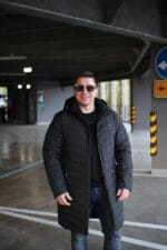Зимова куртка Black Vinyl С23-2299CQ в чорному кольорі для чоловіків