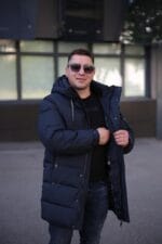 Мужская зимняя куртка Black Vinyl C23-2230C в темно-синем цвете