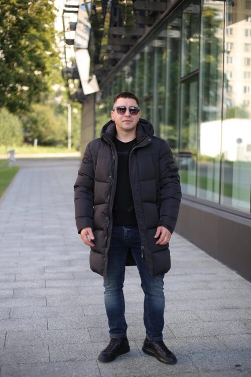 Зимняя куртка Black Vinyl С23-2278С в черном цвете для мужчины