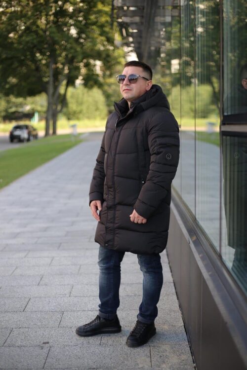 Мужская куртка Black Vinyl С23- 2278С цвет черный