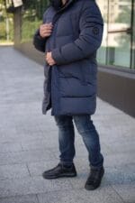 Куртка Black Vinyl С23-2278С в темно-синьому кольорі для чоловіка на зиму