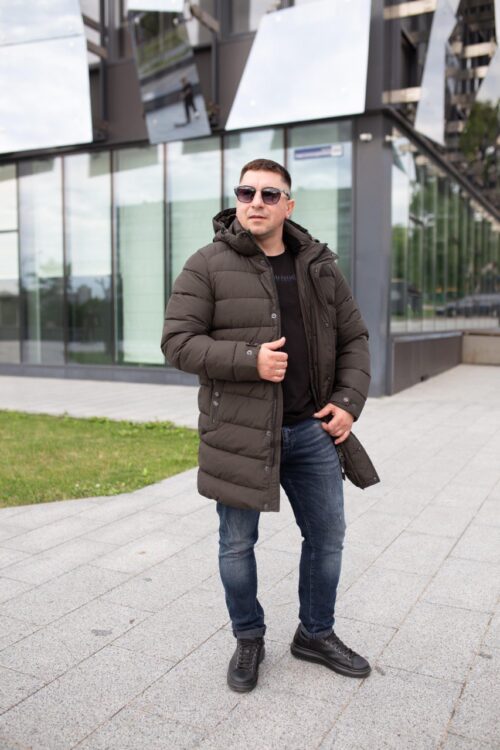 Мужская зимняя куртка Black Vinyl С23-2252С в цвете хаки