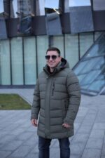 Зимняя куртка Black Vinyl С23-2252С в цвете оливок для мужчин