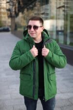 Зимняя куртка Black Vinyl С18-1328 S16 в зеленом цвете для мужчин