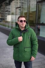 Мужская куртка Black Vinyl С18-1328 S16 цвет зеленый