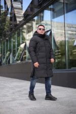 Теплая зимняя куртка King's Wind 503 в черном цвете для мужчины