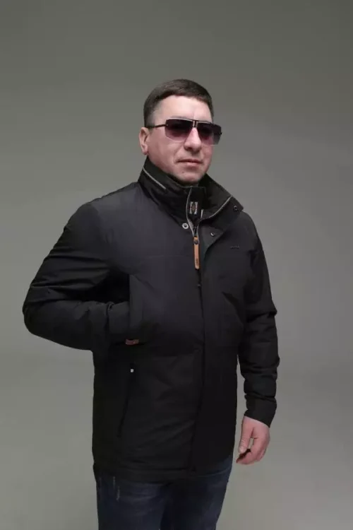 Осенняя куртка пиджачного типа Black Vinyl TC23-2216 для мужчины