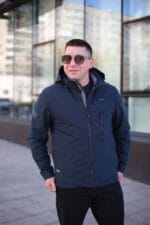 Стильная зимняя куртка Black Vinyl TC24-2337 в инкл-блю цвете для мужчины