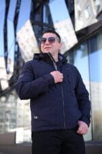 Мужская осенняя куртка Black Vinyl TC24-2337 в цвете темно-синий