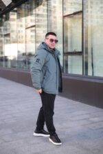Осенняя куртка Black Vinyl TC24-2338 в цвете мята для мужчины