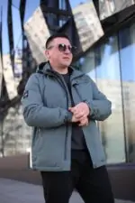 Осенняя куртка Black Vinyl TC24-2338 в цвете мята для мужчин