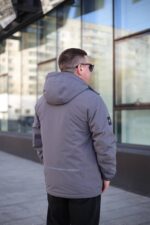 Осенняя куртка Black Vinyl TC24-2338 в цвете серый для мужчины
