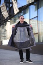 Стильная осенняя куртка Black Vinyl TC24-2338 в сером цвете