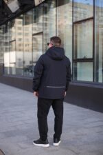 Осенняя куртка Black Vinyl TC24-2338 для мужчины в цвете темно-синий