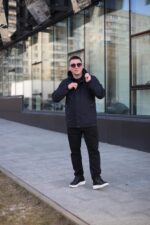 Мужская осенняя куртка Black Vinyl TC24-2338 в цвете темно-синий