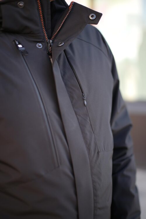 Осенняя куртка Black Vinyl ТС23-2201 для мужчины черная