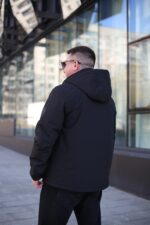 Мужская осенняя куртка Black Vinyl ТС23-2201 в черном цвете