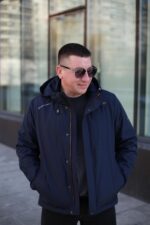 Мужская осенняя куртка Black Vinyl ТС23-2201 в цвете темно-синий