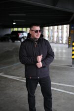 Куртка Black Vinyl TC24-2335 в цвете черный-шоколад для мужчины на осень