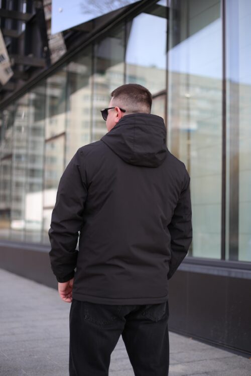 Стильная осенняя куртка Black Vinyl ТС24-2339 в черном цвете для мужчины