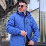 Чоловіча осіння куртка Black Vinyl ТС24-2339 в кольорі яскраво-синій