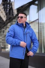 Мужская осенняя куртка Black Vinyl ТС24-2339 в цвете ярко-синий