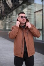 Стильная осенняя куртка Black Vinyl ТС24-2339 в коричневом цвете для мужчины