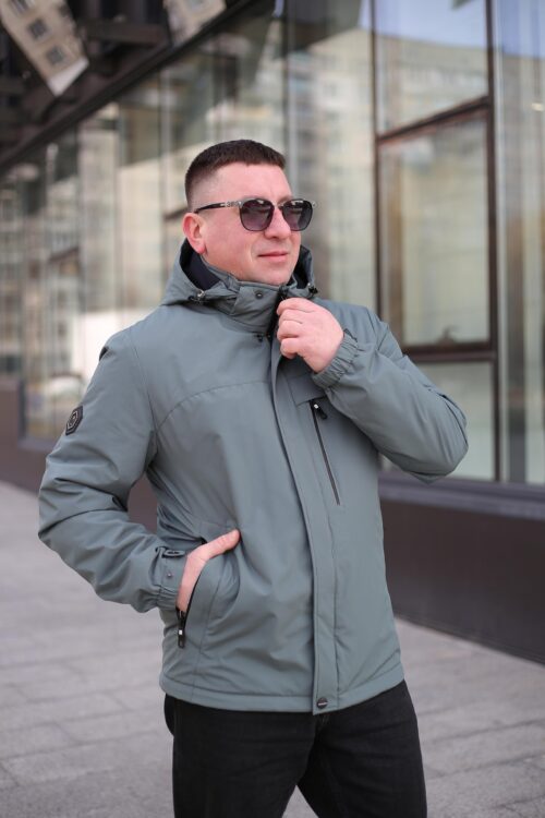 Осенняя куртка Black Vinyl ТС24-2339 в мятном цвете для мужчин