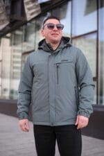 Мужская осенняя куртка Black Vinyl ТС24-2339 в мятном цвете