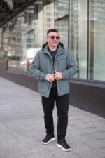 Стильная осенняя куртка Black Vinyl ТС24-2339 в мятном цвете для мужчины