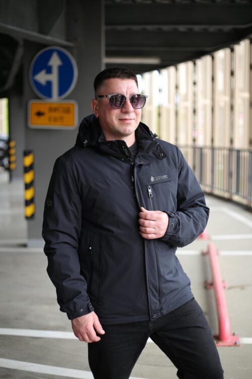 Стильная осенняя куртка Black Vinyl ТС24-2339 в цвете темно-синий для мужчины