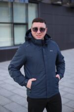 Осіння куртка Black Vinyl TC24-2357 в кольорі інк-блю для чоловіків