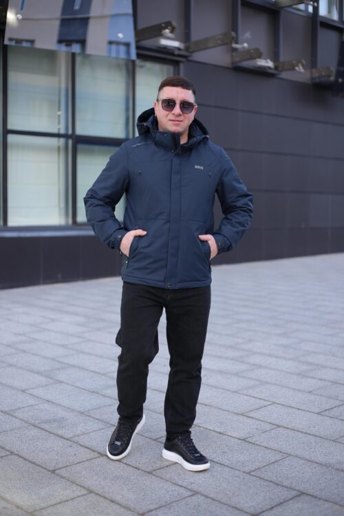 Осіння куртка Black Vinyl TC24-2357 в кольорі інк-блю для чоловіка