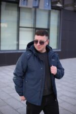 Стильна зимова куртка Black Vinyl TC24-2357 в інк-блю кольорі для чоловіка