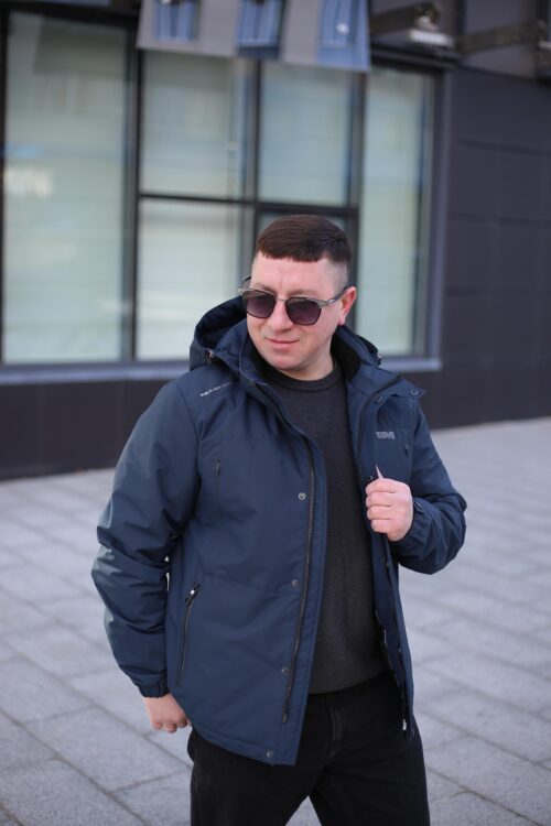 Стильна зимова куртка Black Vinyl TC24-2357 в інк-блю кольорі для чоловіка