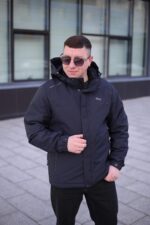 Осіння куртка Black Vinyl TC24-2357 для чоловіка синя
