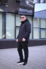 Осіння куртка Black Vinyl TC24-2357 в синьому кольорі для чоловіка